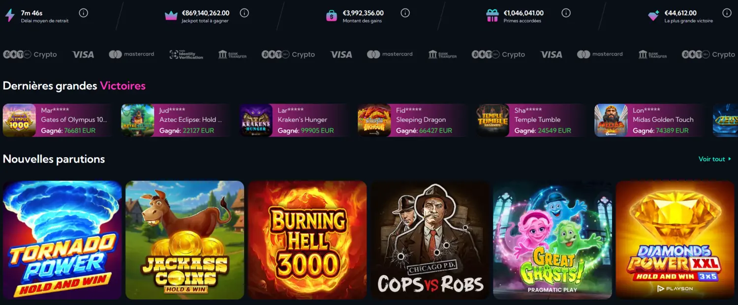Page d'accueil du Casino Spinalto