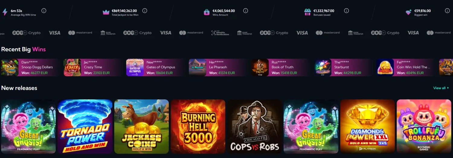 Spinalto Casino Homepage