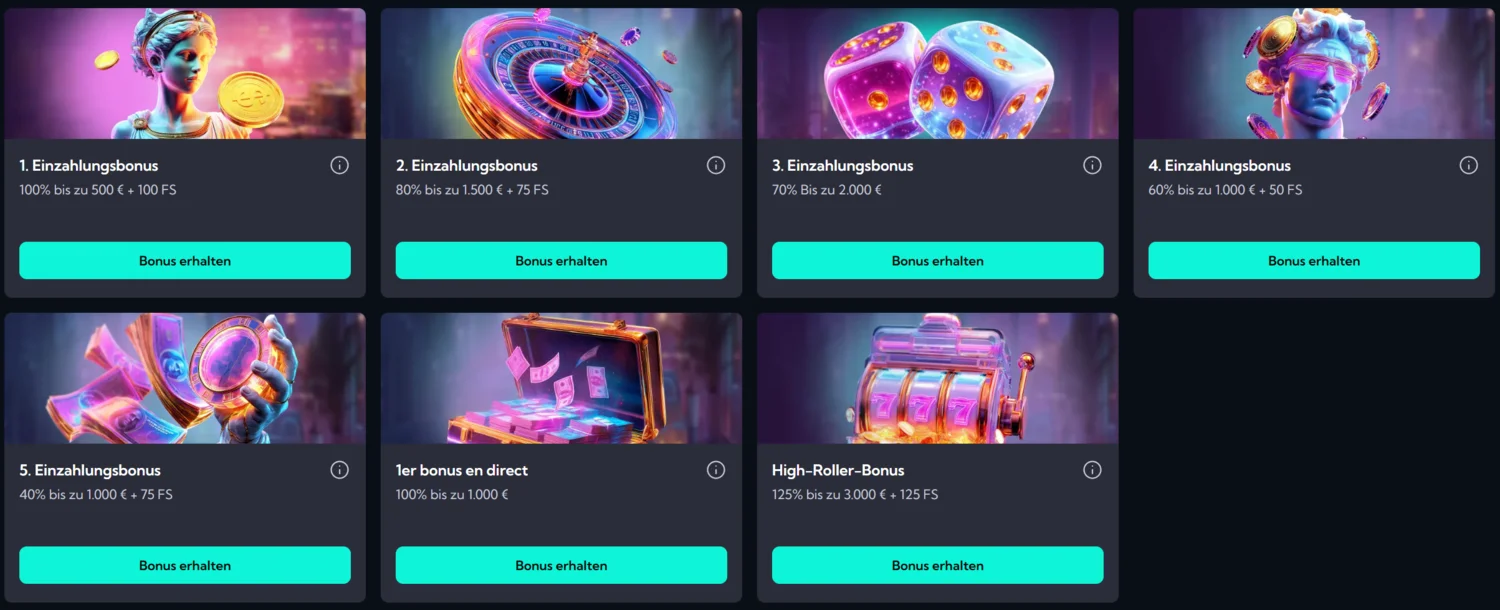 Spinalto Casino Boni und Promotionen
