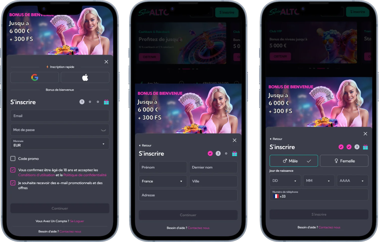 Inscription et Connexion au Casino Spinalto