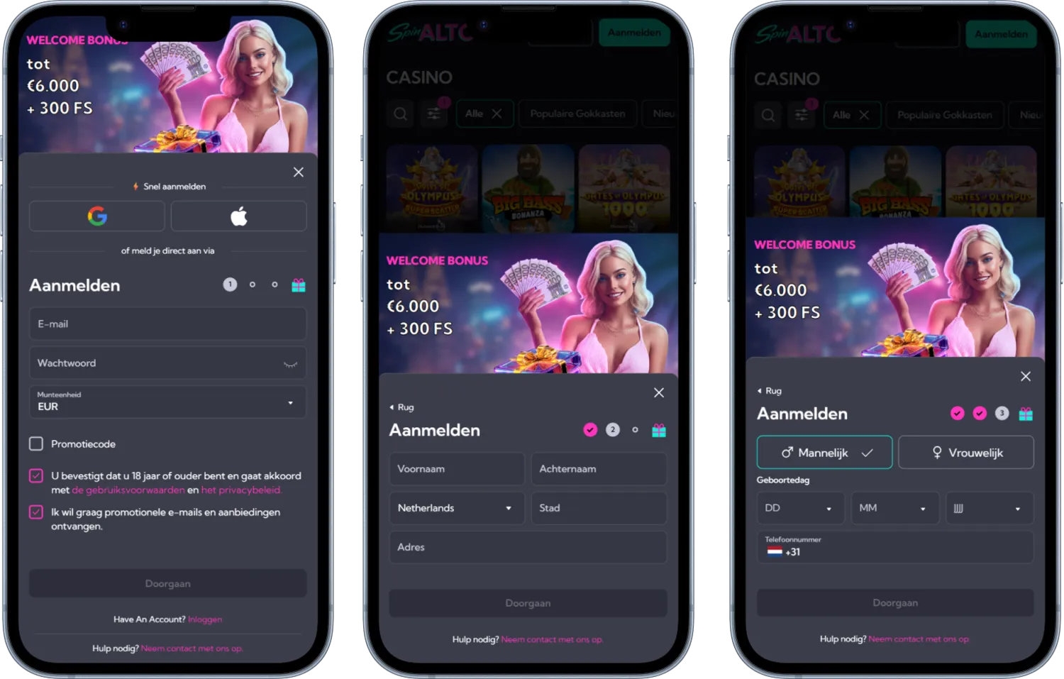 Spinalto Casino Registreren en Inloggen